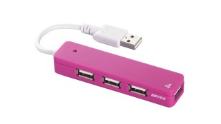iBUFFALO USB2.0Hub 4ポート バスパワー ピンク BSH4U06PK ＜3百円台から＞