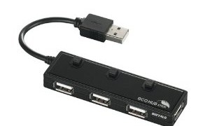 iBUFFALO USB2.0 4ポート 個別スイッチ付きUSBハブ BSH4U08BK （ブラック）