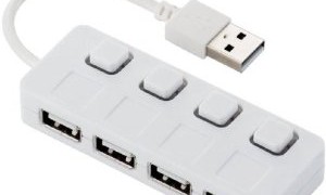 ELECOM USB2.0 個別スイッチ付き4ポートUSBハブ U2H-YS4BWH（ホワイト）